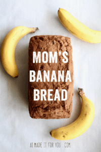 Mom's banana bread is super moist because it uses cake flour. It's the only banana bread recipe you'll ever need! #bananas #bananabread #mom #cakeflour #classic #delicious #moist #yum