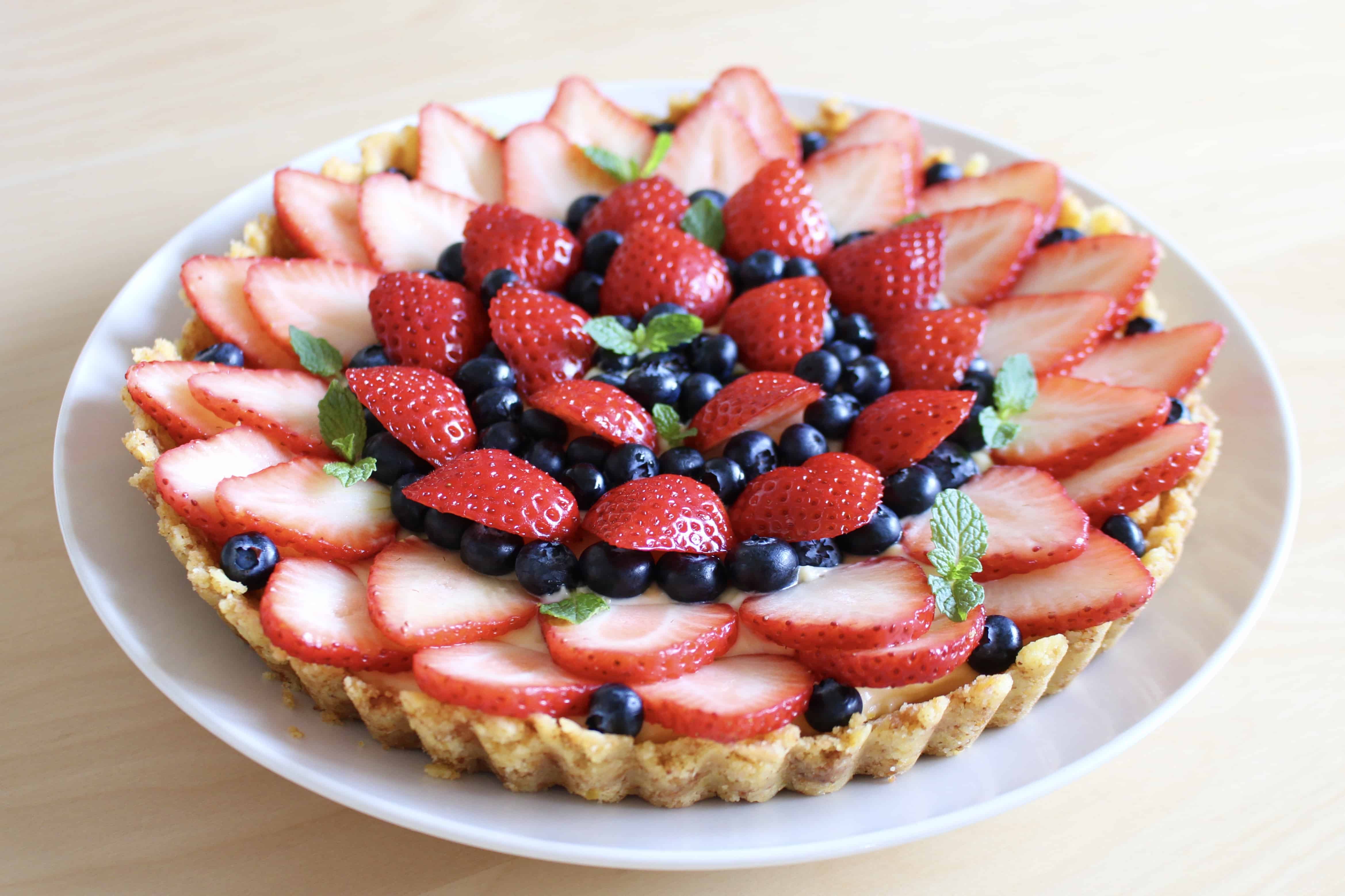 Strawberry and blueberry tart