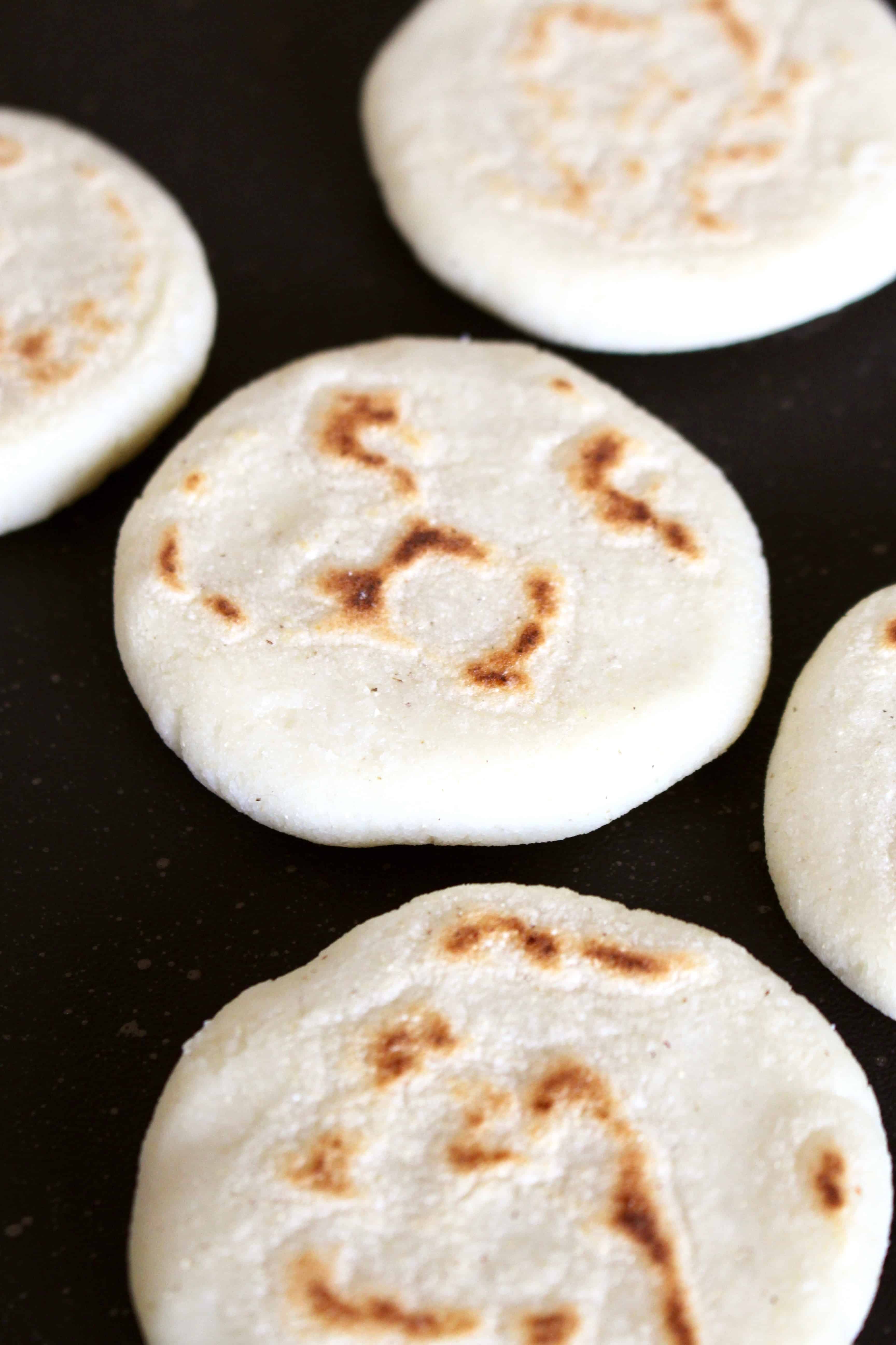 Arepas on the griddle