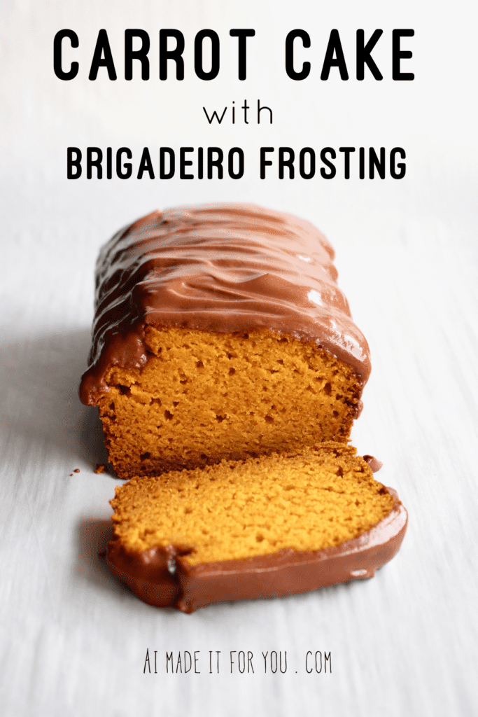 Carrot cake with brigadeiro frosting!  Inspired by the Brazilian bolo de cenoura, I've created a cake that uses puréed carrots and covered it in a chocolate frosting!  Switch out your traditional carrot cake this Easter!  #easter #carrotcake