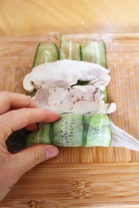 Start rolling the rice paper