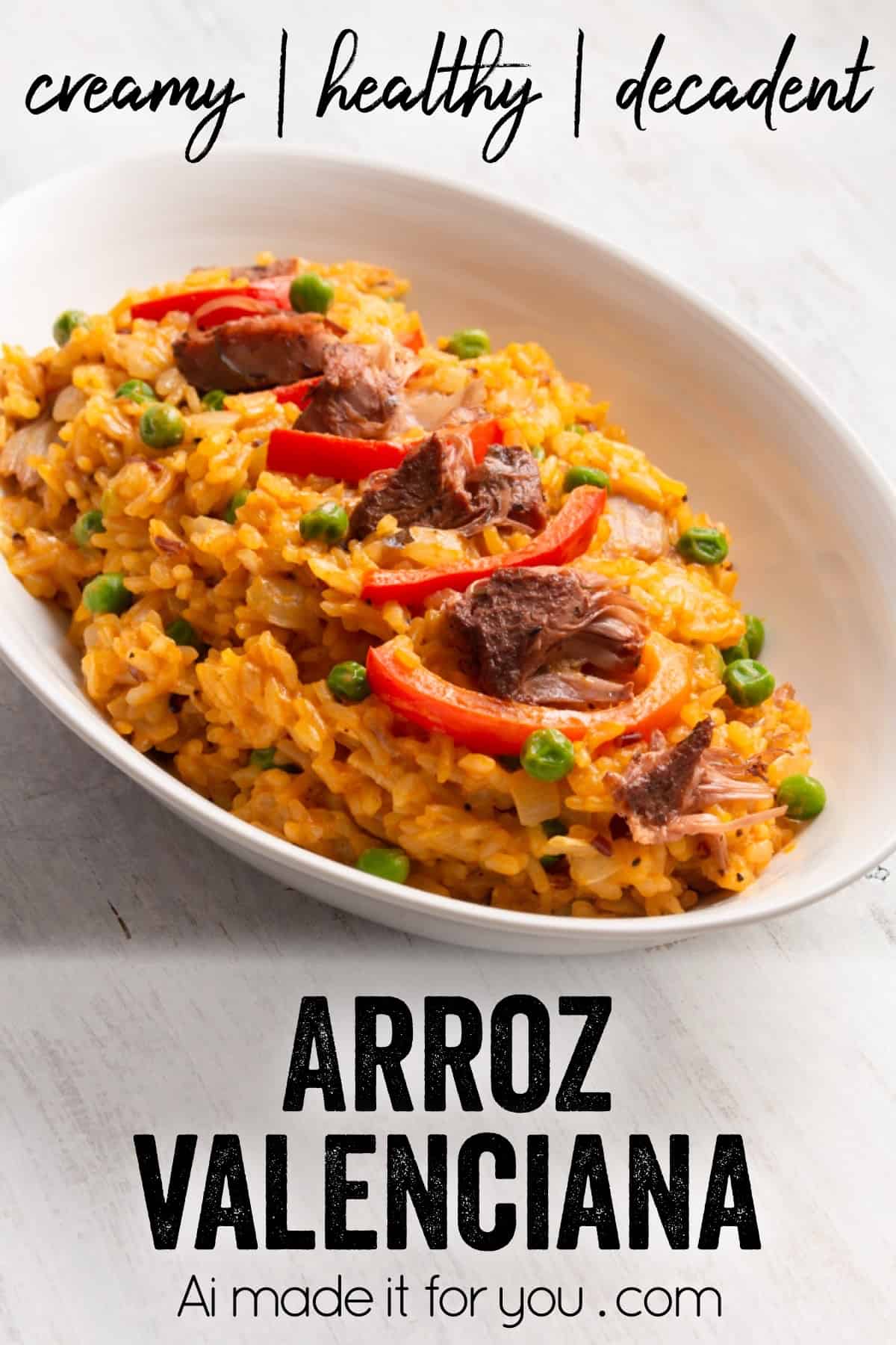 Vegan arroz valenciana is a plant based twist on the classic hearty Filipino dish using rice, coconut milk, jackfruit confit, and saffron! Full of flavor and vegetables, it tastes healthy yet creamy and decadent! #vegandinner #filipinofood #plantbasedmeal #meatlessmonday #coconutmilk