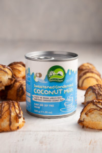 Nature’s Charm condensed coconut milk makes these vegan macaroons perfectly sweet and chewy!