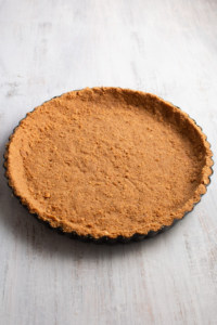 Graham cracker crumbs with coconut oil make the perfect pie crust