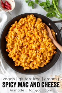 This vegan red curry mac and cheese is comfort food with a kick! The addition of Thai red curry paste and lime juice gives this creamy vegan mac and cheese a spicy tang! #thaicurry #redcurry #vegan #macandcheese #macncheese #vegancheese