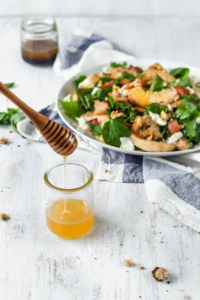 Honey vinaigrette brings this salad together! So delicious!