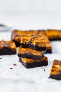 SUPER fudgy brownies with creamy pumpkin cheesecake for when you can’t decide between chocolate and pumpkin for dessert!