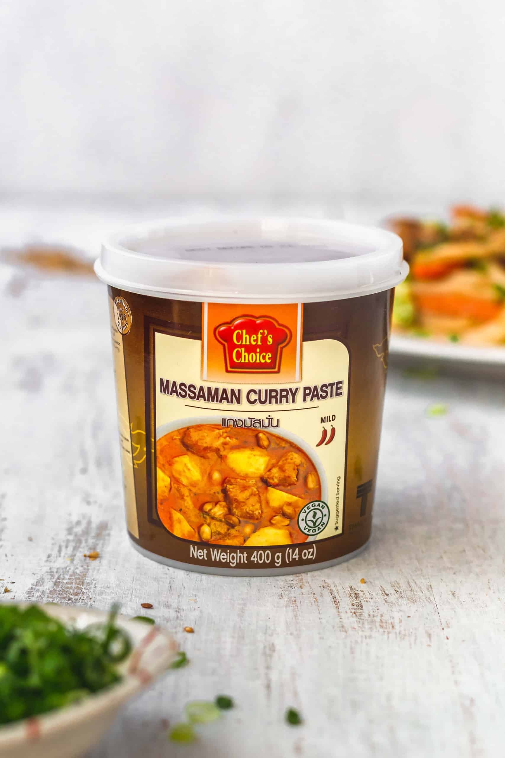 A tub of massaman curry paste
