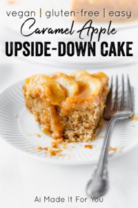 Vegan and gluten-free caramel apple upside-down cake