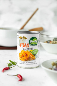 a can of vegan calamari