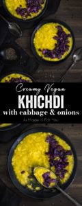 This khichdi recipe is a keeper! This Indian rice and lentil porridge is perfect for Halloween too! #khichdi #khichri #Halloween #indianfood #vegancomfortfood