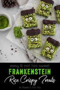 Frankenstein rice crispy treats