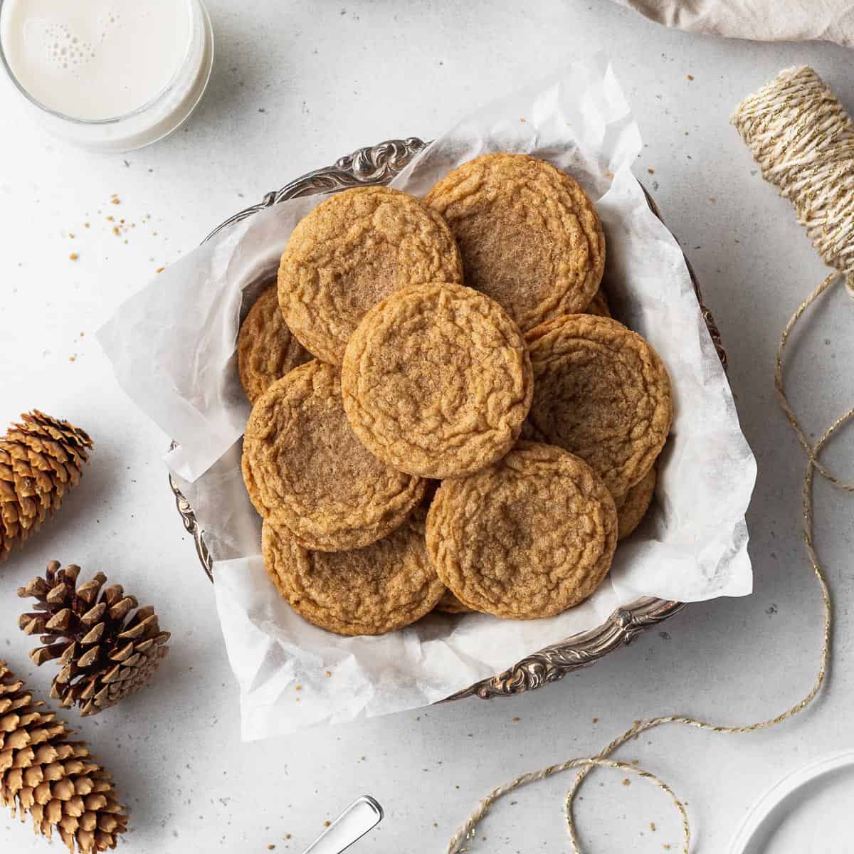 Gluten free ginger cookies on a platter.