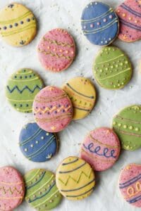 Easter cut out cookies decorated with icing