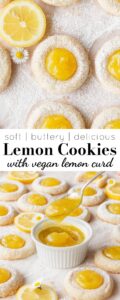 Vegan lemon cookies with lemon curd