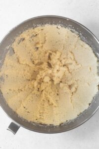 Beat the butter, shortening, and granulated sugar in a stand mixer.