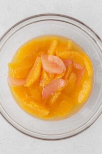 Orange compote in a glass bowl