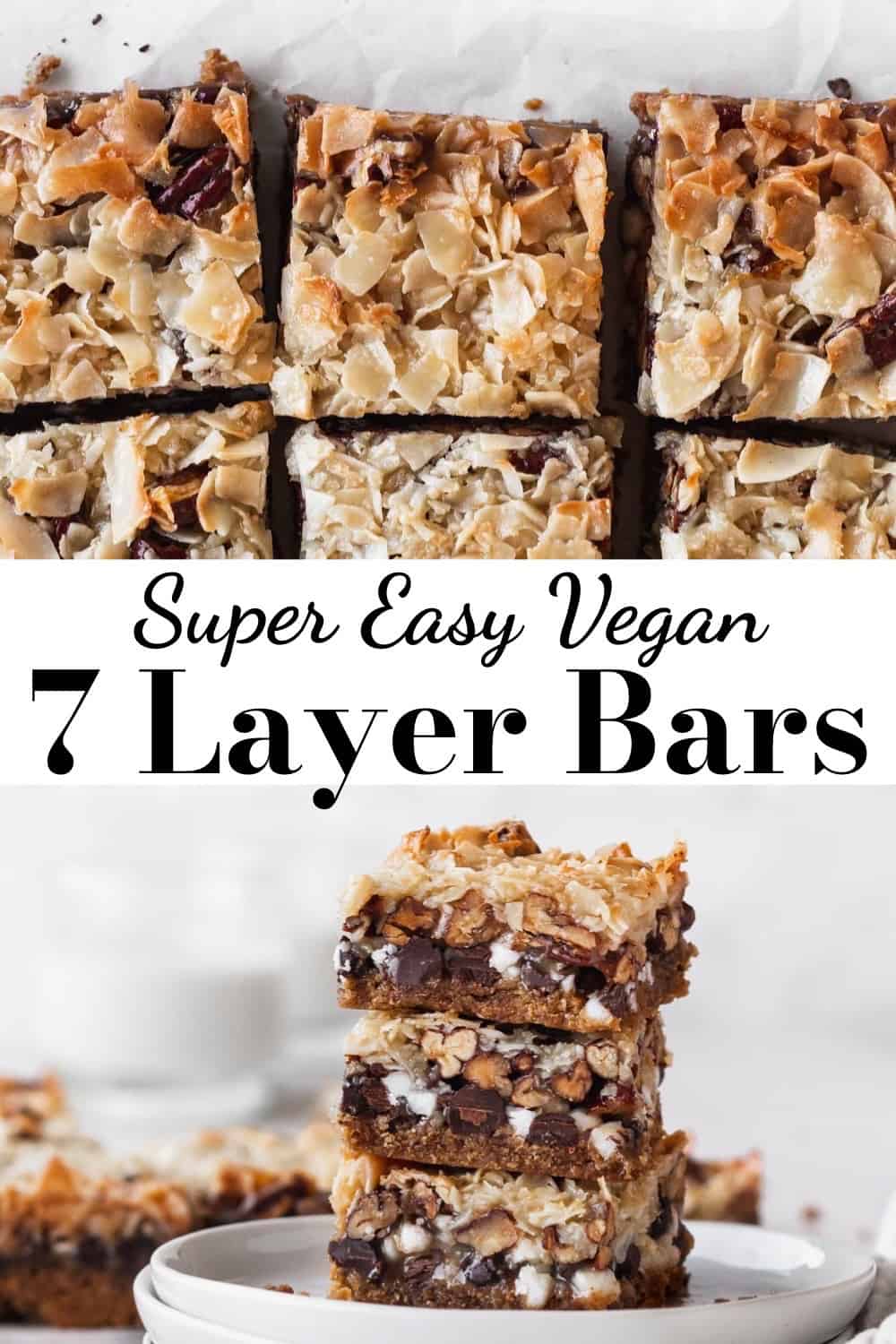 Vegan 7 layer bars on a plate.