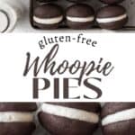 Long vertical pin of gluten-free whoopie pies.
